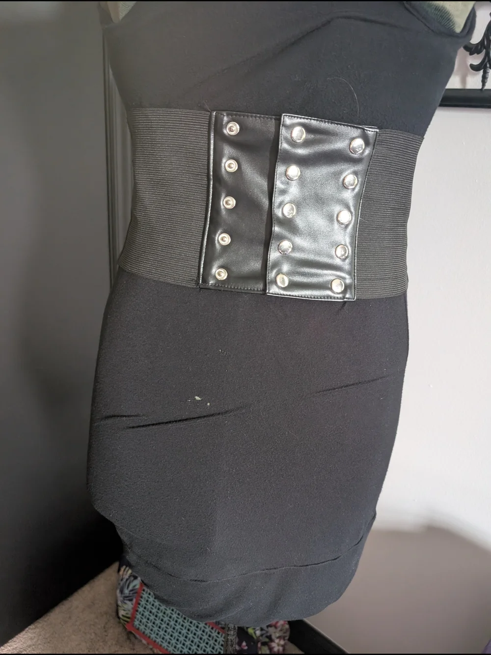 Spirit Black Lace-Up Wide Corset Belt